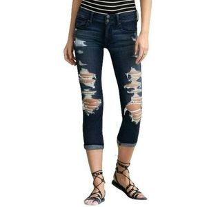 American Eagle Destroyed 360 Super Super Stretch Artist Crop Jeans Women 2
